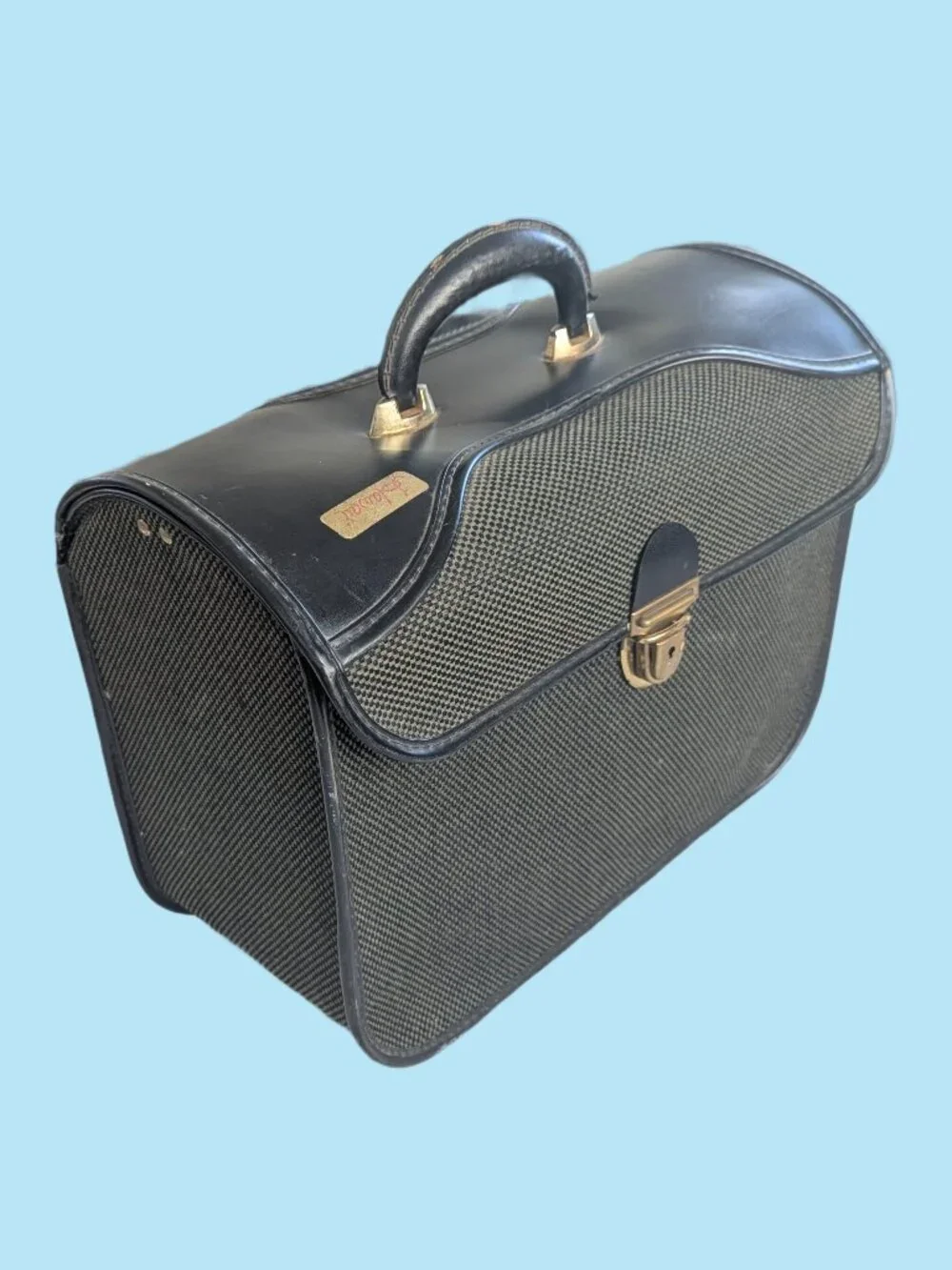 Vintage Tweed Locking Case - top loading